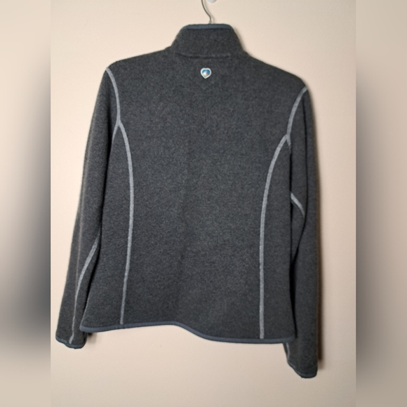 KUHL Women's Sz M "Alfpaca Fleece" Full Zip Gray Jacket w/ Thumb Holes & Pockets - Picture 8 of 12